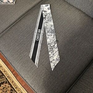 Christian Black and White Silk Scarf